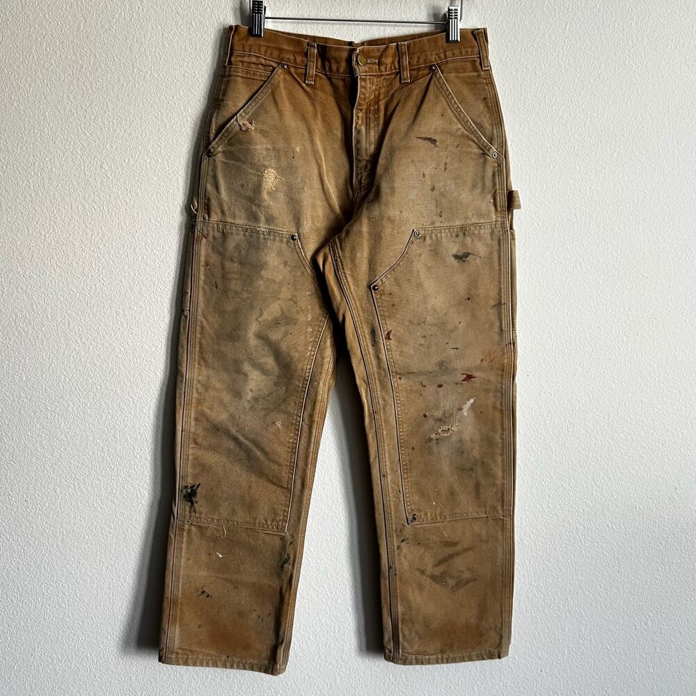 Carhartt B01 BRN brown double knee work wear carpenter pants